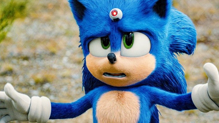 Hình ảnh chú Nhím Sonic trong bộ phim hoạt hình Sonic the Hedgehog.