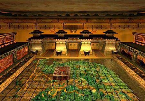 Mô hình minh họa toàn bộ khu lăng mộ của Tần Thủy Hoàng ở Tây An. Ảnh: Cnwest.