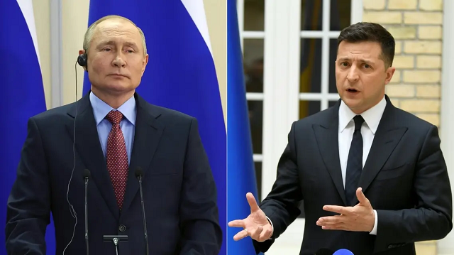 Tổng thống Nga Putin và Tổng thống Ukraine Zelensky.
