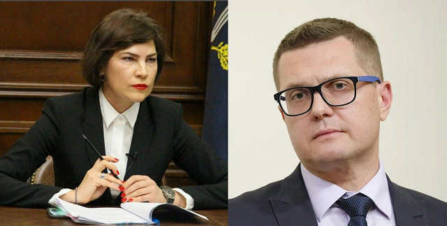 Tổng công tố Irina Venediktova và Giám đốc SBU Ivan Bakanov (phải).