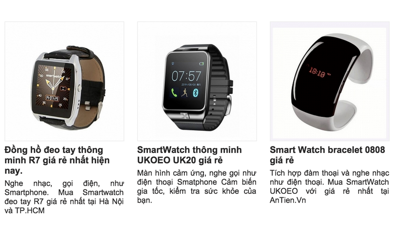 Nhiều sản phẩm smartwatch với nhãn hiệu lạ tại Việt Nam
