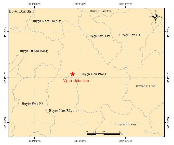 Trận động đất có độ lớn 4,7 độ richter được xem là mạnh nhất từ trước đến nay tại Kon Tum.
