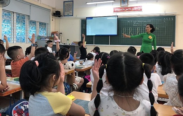 Giờ dạy Học vần tại trường tiểu học Phương Liệt