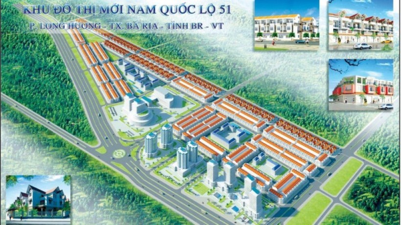 Dự án Khu đô thị mới Nam Quốc lộ 51 tại TP Bà Rịa đẹp như tranh vẽ nhưng sau 10 năm không triển khai đã bị thu hồi.