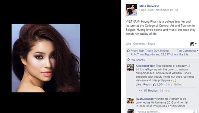 Ảnh Phạm Hương được yêu thích nhất ở Miss Universe