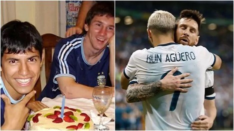 Đôi bạn thân Lionel Messi và Sergio Aguero 
