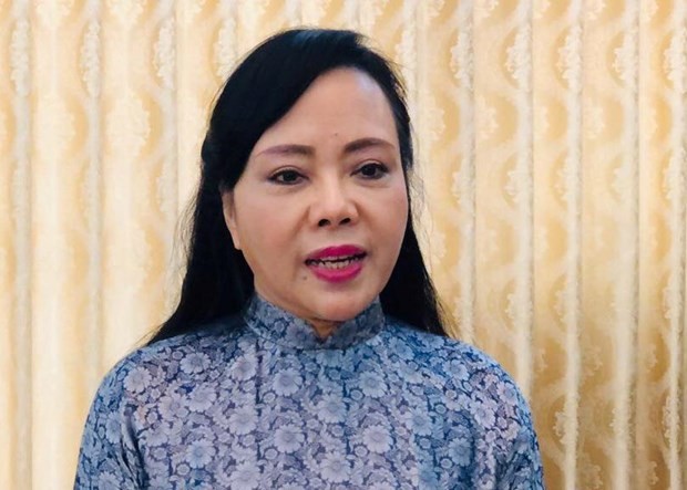 Bộ trưởng Bộ Y tế Nguyễn Thị Kim Tiến thông tin tới báo chí. (Ảnh: PV/Vietnam+)