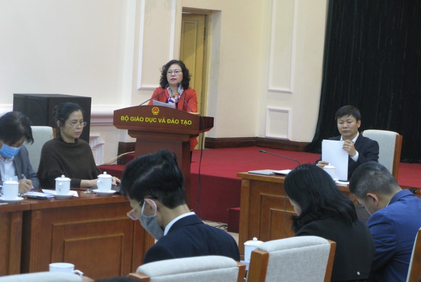 TS Ngô Thị Minh- Thứ trưởng Bộ GD&ĐT, Trưởng Ban Tổ chức HKPĐ lần thứ X-2021 phát biểu chỉ đạo hội nghị.