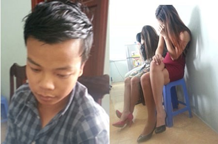 ""Tú ông Nghiêm Quang Đạo và gái bán dâm khi bị bắt""