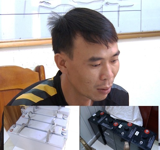 Nguyễn Văn Bằng và tang vật vụ án. Ảnh: Công an cung cấp.
