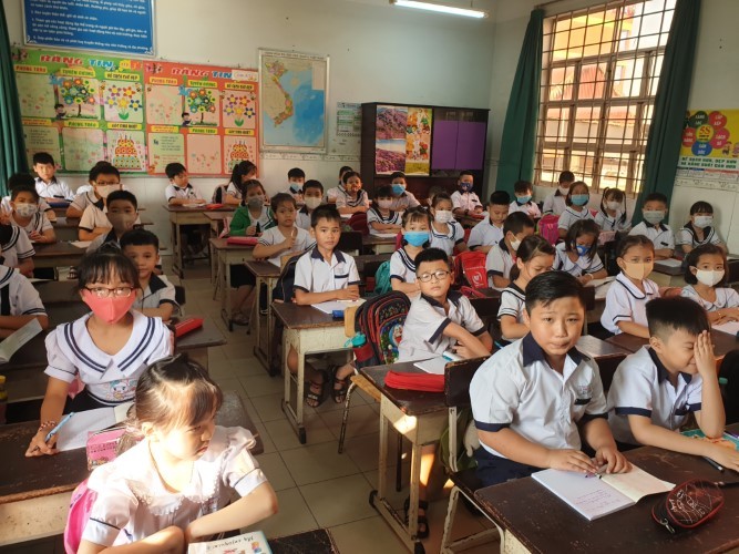 Trường Tiểu học Lê Văn Thọ (Quận 12) có HS đông nhất TPHCM với 90 lớp. Ảnh: Dũng Nguyễn