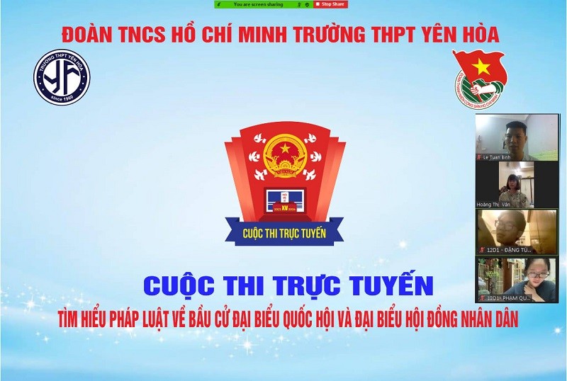 Cuộc thi trực tuyến “Tìm hiểu pháp luật Bầu cử Quốc hội và Hội đồng Nhân dân các cấp” của Trường THPT Yên Hòa.