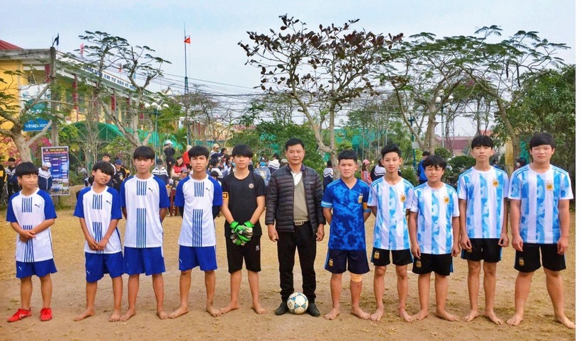 Trường THCS Hải Lý (Hải Hậu, Nam Định) thường xuyên tổ chức hoạt động thể dục thể thao cho học sinh. Ảnh: TG