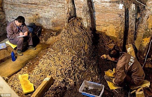Phát hiện 10 tấn tiền xu cổ trong lăng mộ 2000 năm tuổi ở Trung Quốc