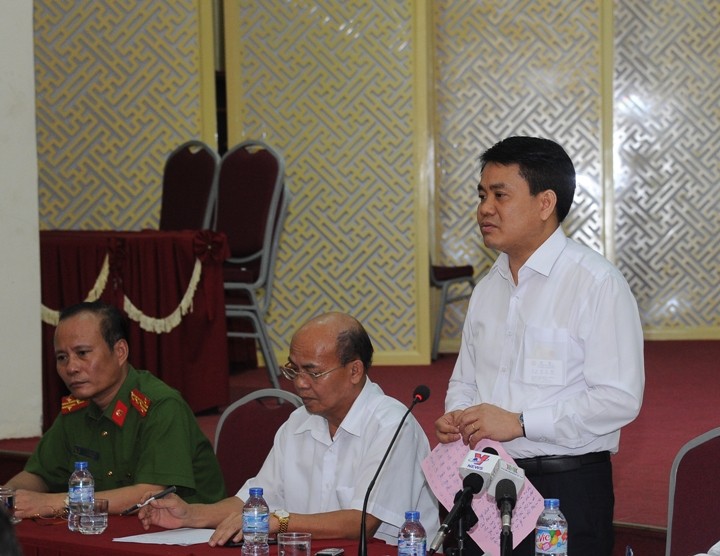 Chủ tịch Hà Nội Nguyễn Đức Chung phát biểu tại buổi làm việc. Ảnh VGP/Mai Anh