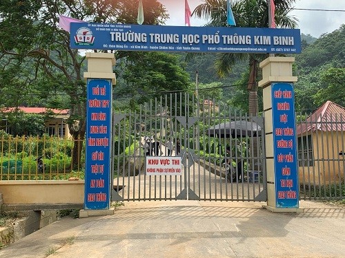 Điểm thi Trường THPT Kim Bình (huyện Chiêm Hóa, tỉnh Tuyên Quang), cách TP Tuyên Quang 90km