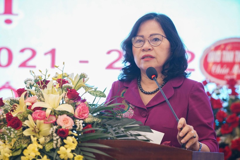 Thứ trưởng Ngô Thị Minh phát biểu chỉ đạo hội nghị.