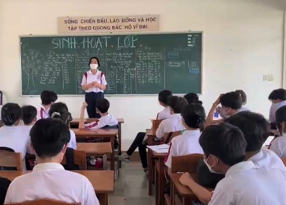 Hình ảnh trong giờ sinh hoạt chủ nhiệm tại Trường THPT Trần Đại Nghĩa (Cần Thơ).