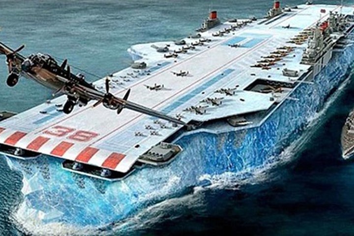 Mô hình siêu hạm Habbakuk của Anh. Đồ họa: acidpotion.com