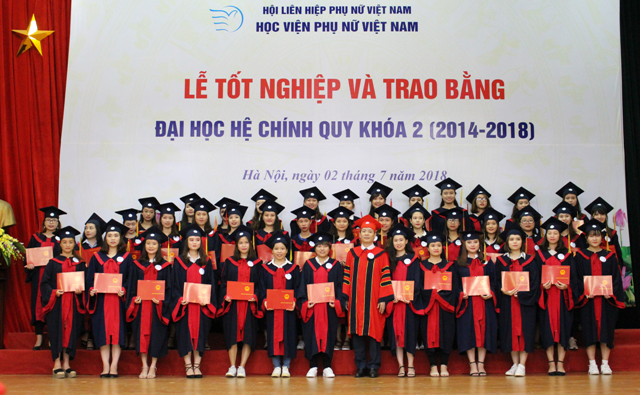 Bế giảng và trao bằng tốt nghiệp cho SV khóa II –  Học viện  Phụ nữ Việt Nam