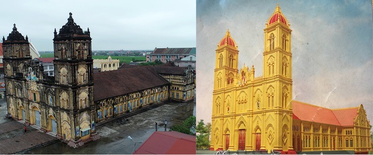 Giáo dân Bùi Chu ủng hộ xây lại nhà thờ theo kiến trúc cũ