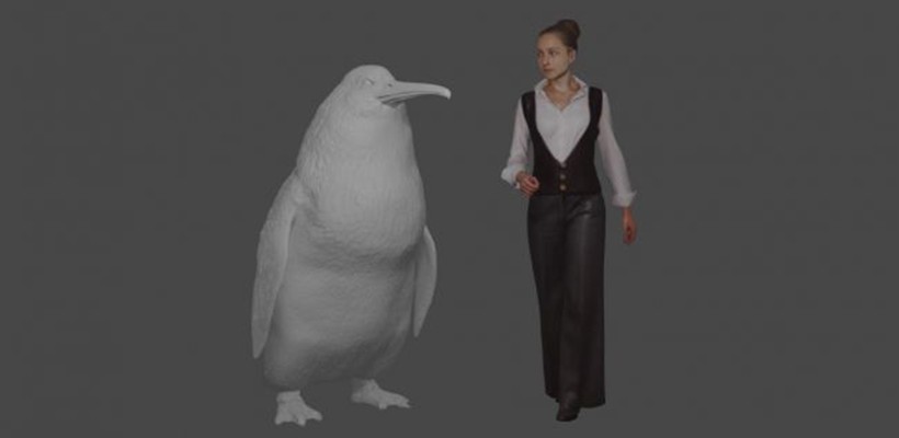 Mô phỏng 3D của loài chim cánh cụt được các nhà khoa học phát hiện.