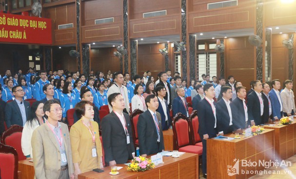 Các đại biểu tham dự Đại hội Hội Sinh viên Trường Đại học Vinh lần thứ XII, nhiệm kỳ 2020 - 2023.
