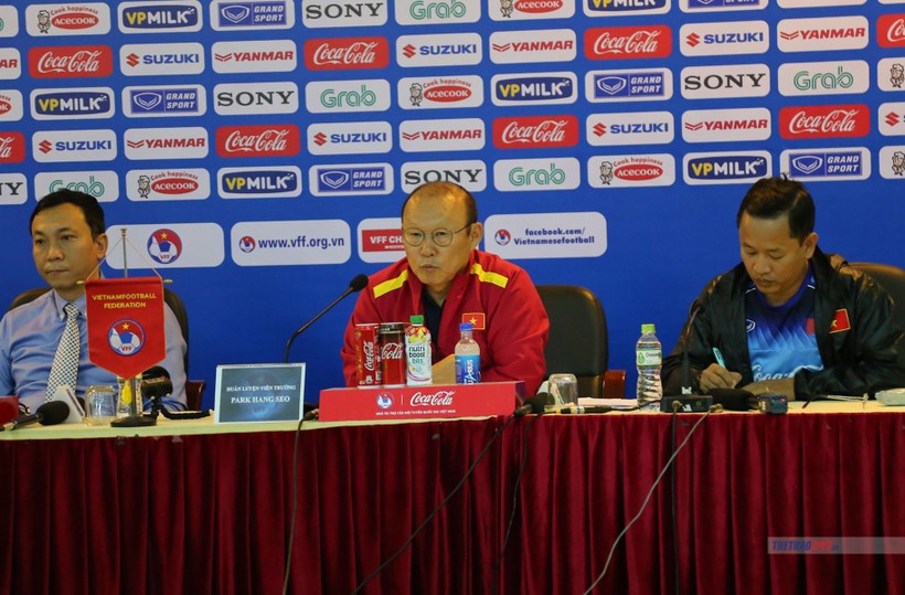 HLV Park Hang-seo trong buổi họp báo trước thềm vòng loại U23 Châu Á 2020